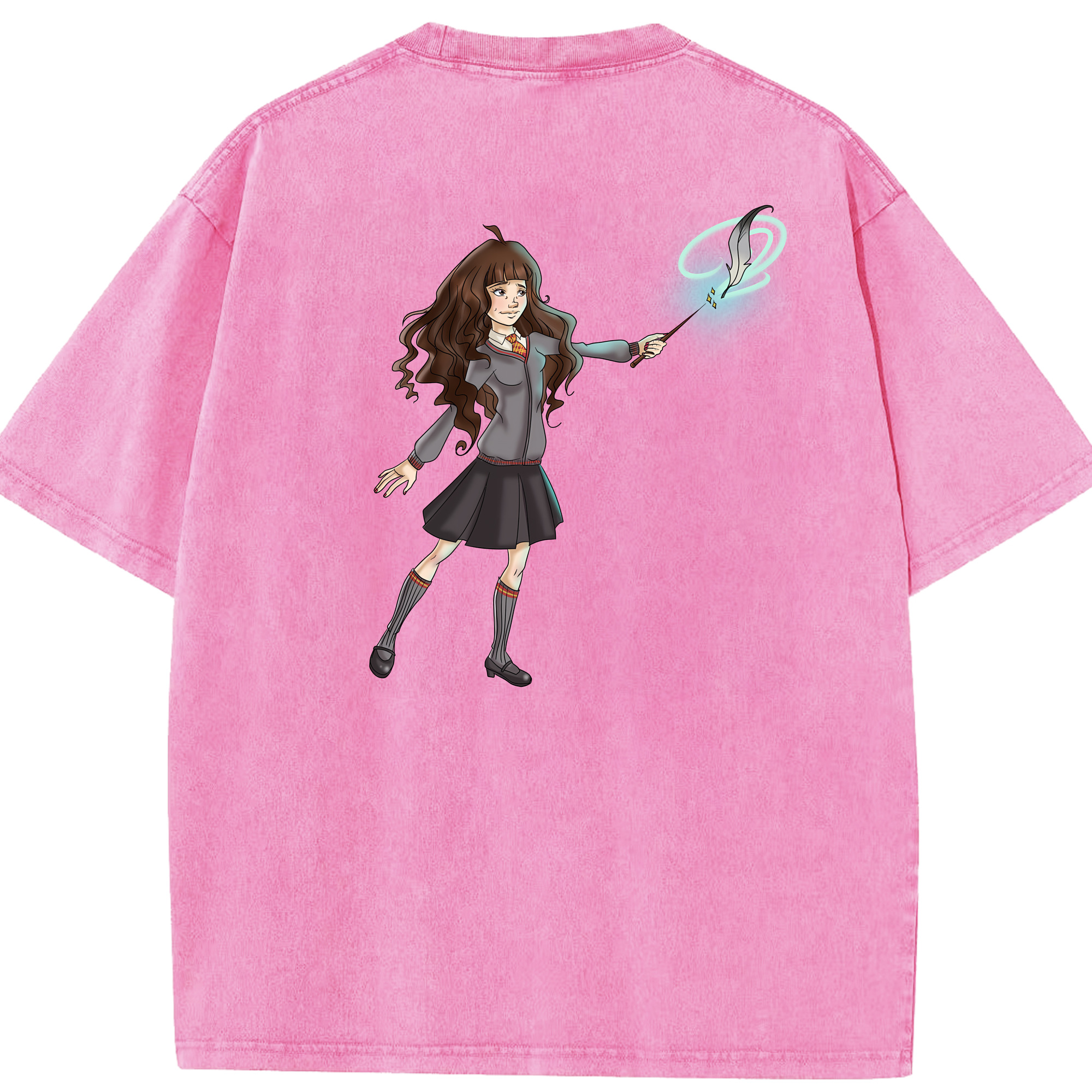 （画像用） Harry Potter ハリー・ポッターシリーズ 綿100% ヴィンテージ風 半袖Tシャツ（背面プリント）